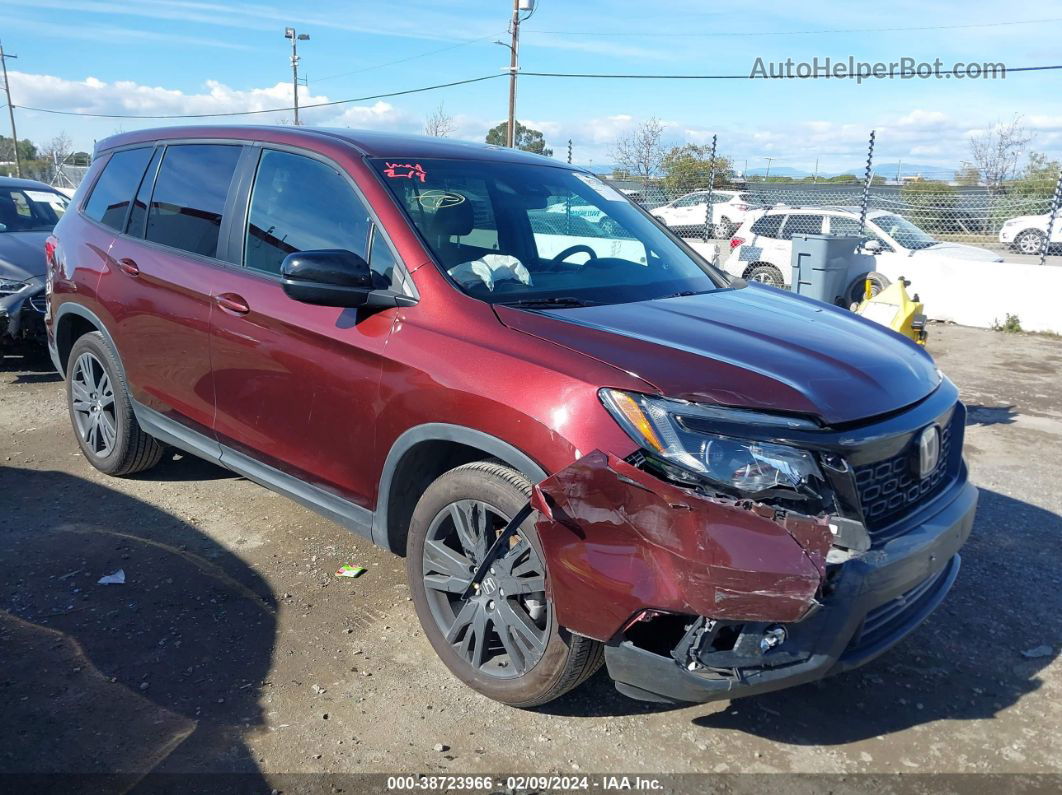 2019 Honda Passport Sport Burgundy vin: 5FNYF7H23KB005049