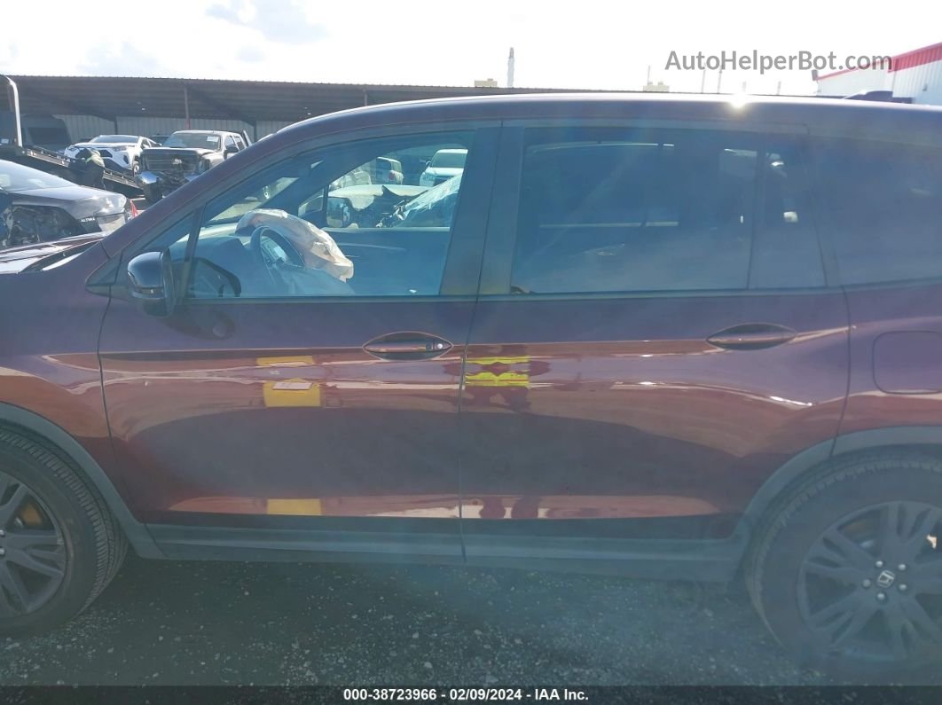 2019 Honda Passport Sport Burgundy vin: 5FNYF7H23KB005049