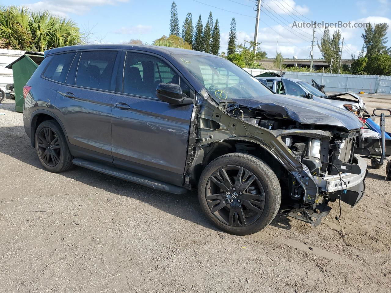 2019 Honda Passport Sport Gray vin: 5FNYF7H23KB007657