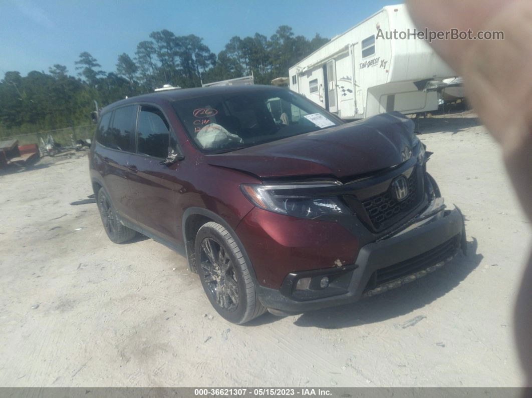 2019 Honda Passport Sport Maroon vin: 5FNYF7H23KB010168