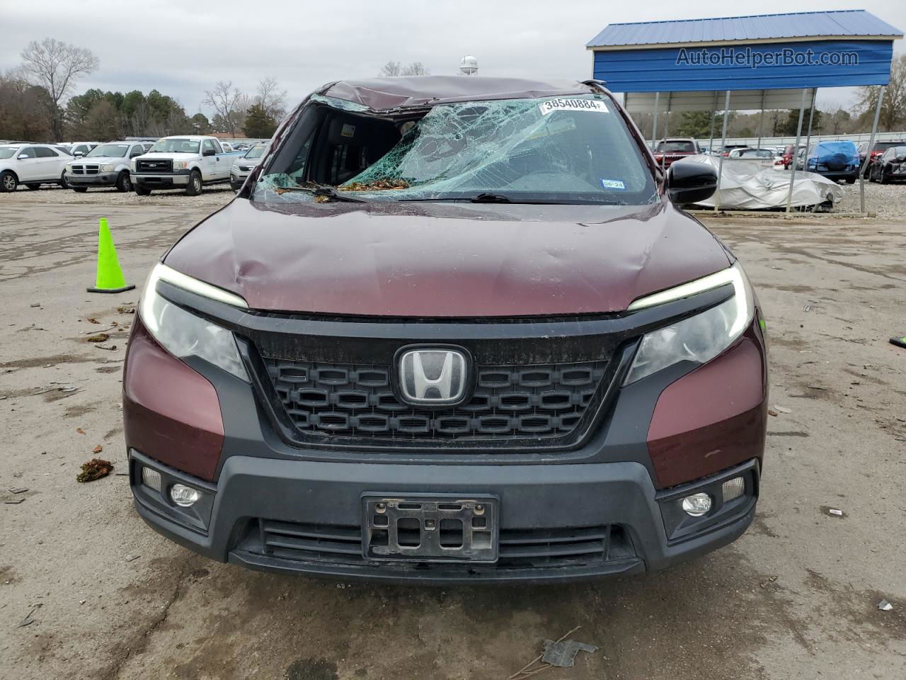 2019 Honda Passport Sport Maroon vin: 5FNYF7H23KB010946