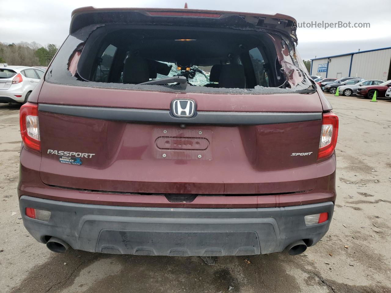 2019 Honda Passport Sport Maroon vin: 5FNYF7H23KB010946