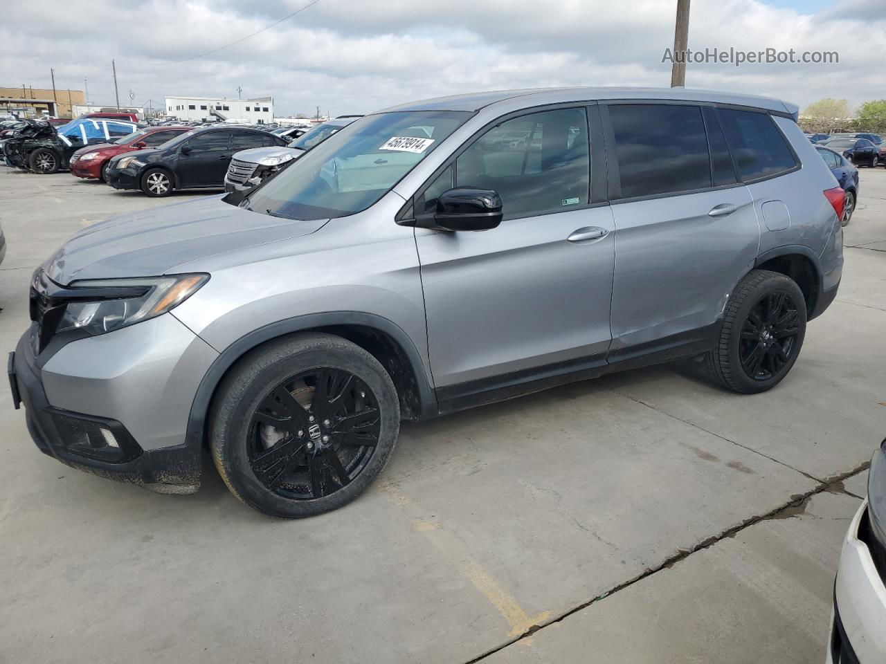 2019 Honda Passport Sport Серый vin: 5FNYF7H24KB009207