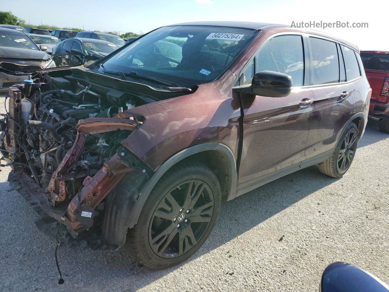 2019 Honda Passport Sport Burgundy vin: 5FNYF7H25KB007935