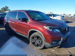 2019 Honda Passport Sport Burgundy vin: 5FNYF7H27KB007497