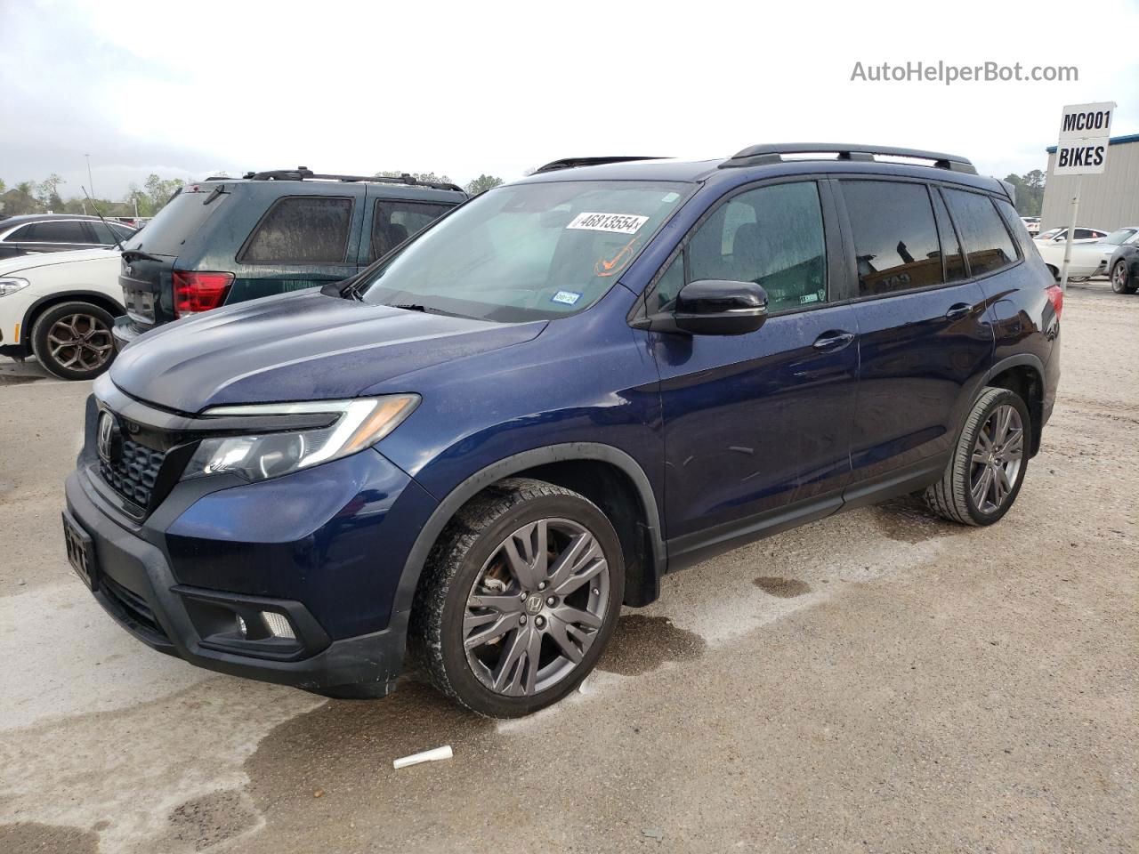 2019 Honda Passport Exl Blue vin: 5FNYF7H53KB004963