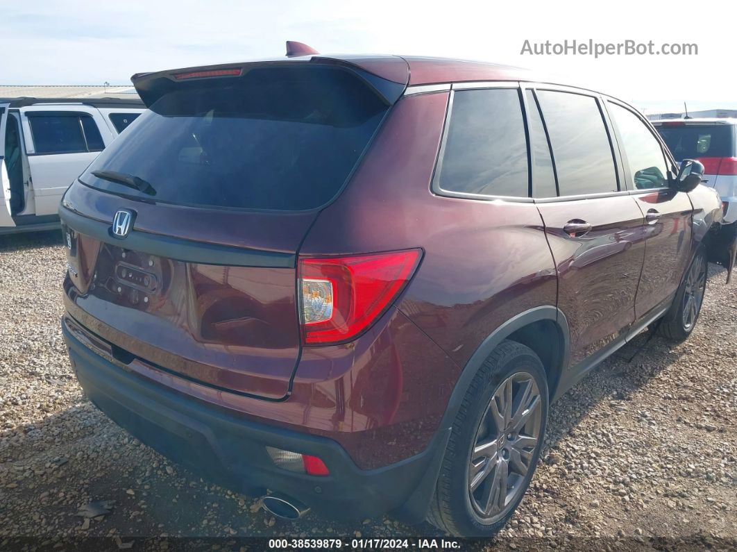 2019 Honda Passport Ex-l Maroon vin: 5FNYF7H53KB006051