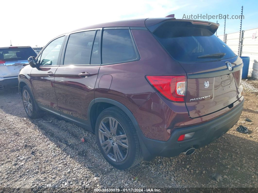 2019 Honda Passport Ex-l Maroon vin: 5FNYF7H53KB006051