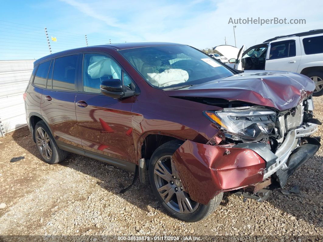 2019 Honda Passport Ex-l Maroon vin: 5FNYF7H53KB006051