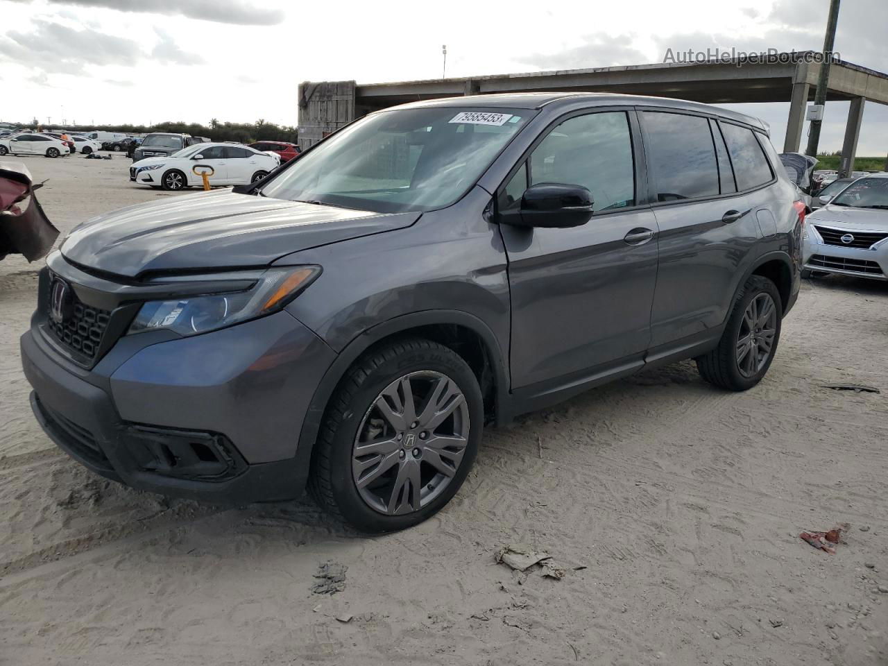 2019 Honda Passport Exl Gray vin: 5FNYF7H57KB008434