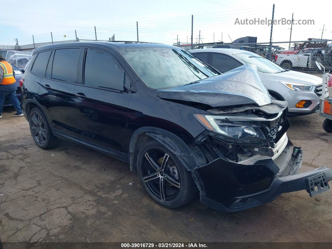 2019 Honda Passport Ex-l Black vin: 5FNYF7H59KB009651