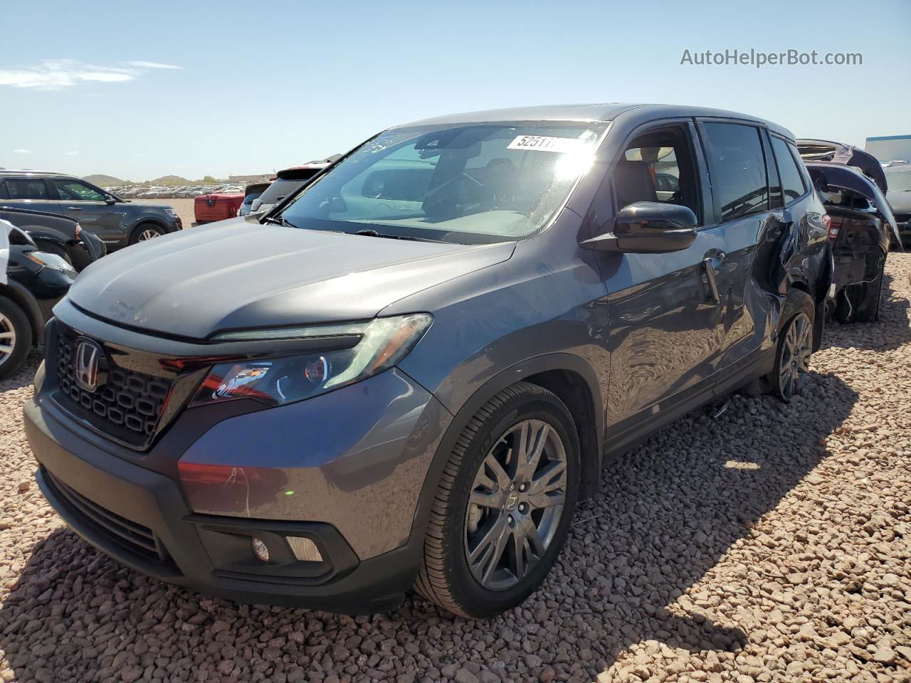 2019 Honda Passport Exl Серый vin: 5FNYF7H5XKB005849