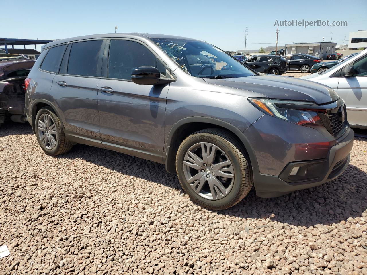 2019 Honda Passport Exl Gray vin: 5FNYF7H5XKB005849