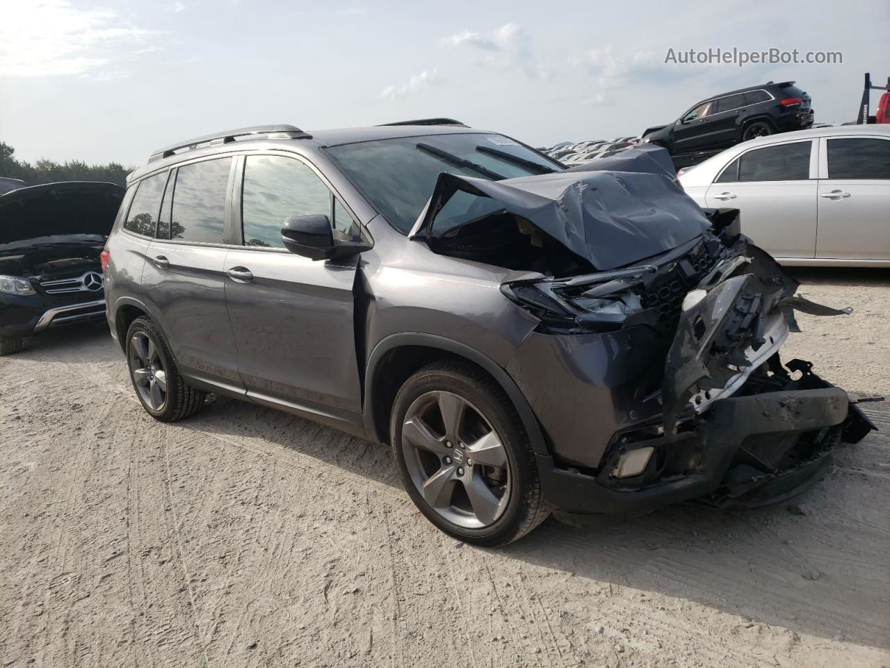 2019 Honda Passport Touring Серый vin: 5FNYF7H96KB000487