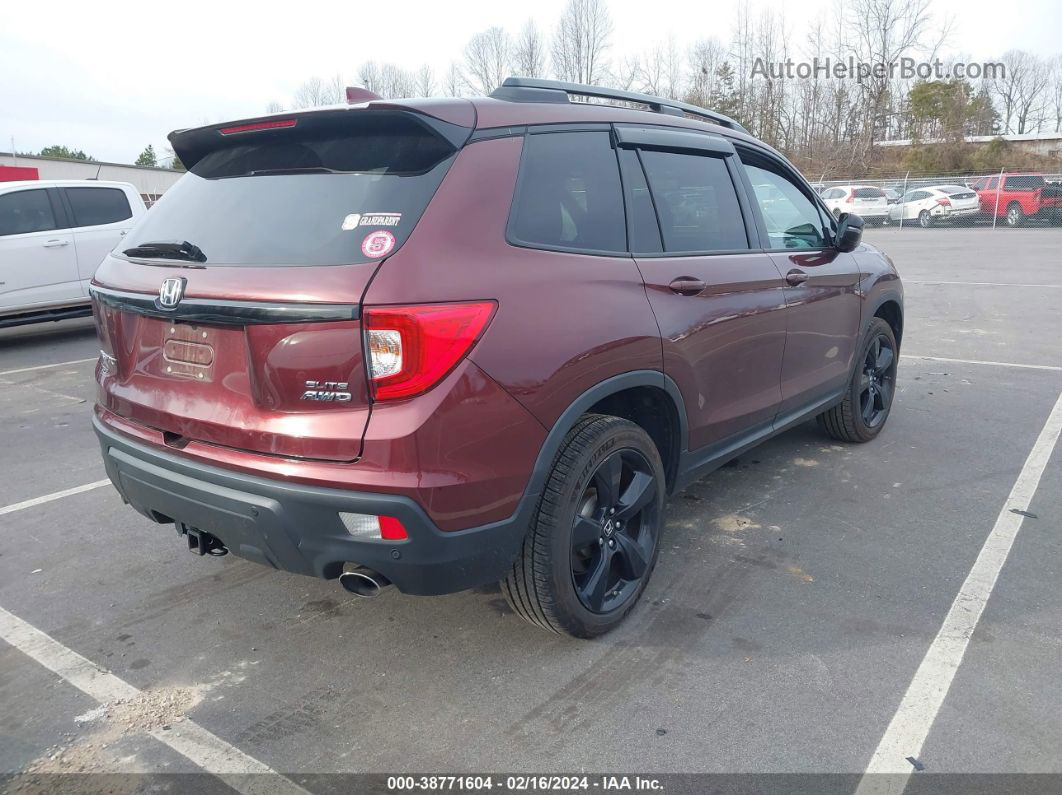 2019 Honda Passport Elite Maroon vin: 5FNYF8H01KB010156