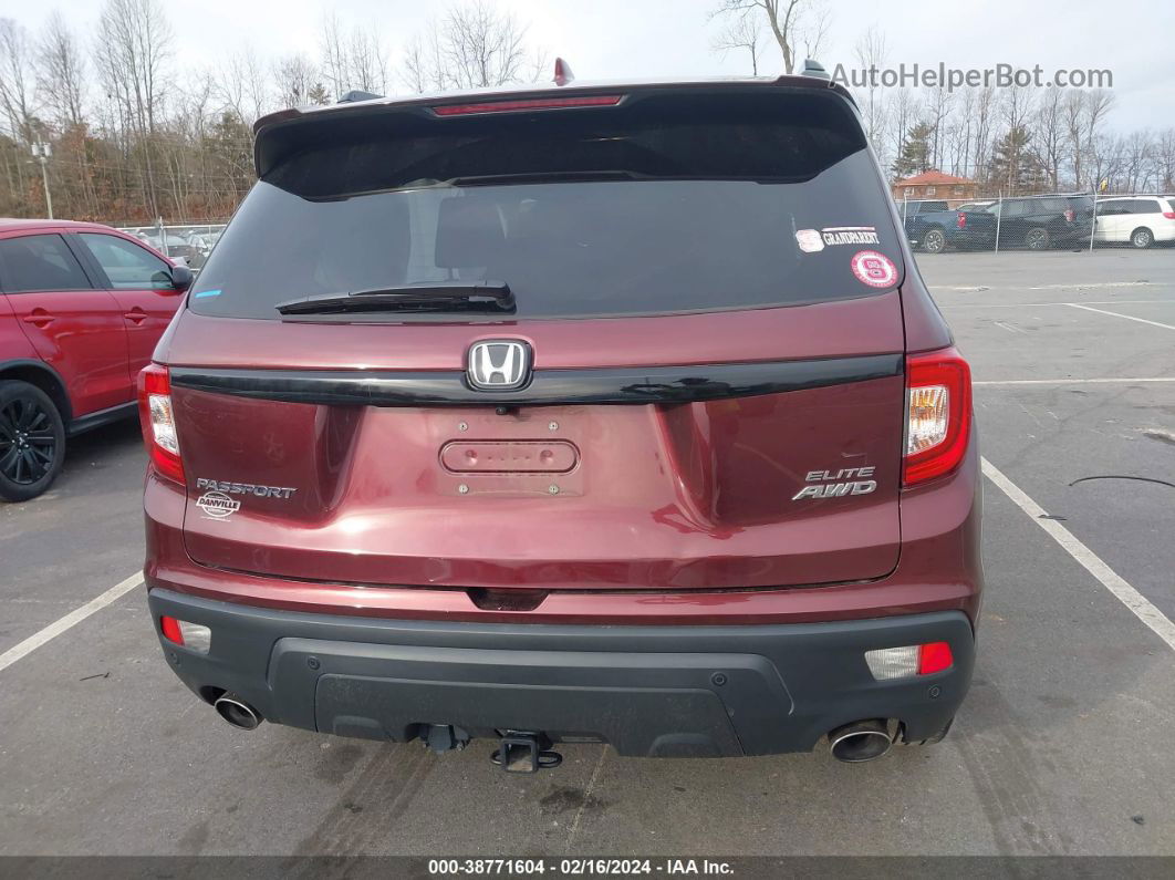 2019 Honda Passport Elite Maroon vin: 5FNYF8H01KB010156