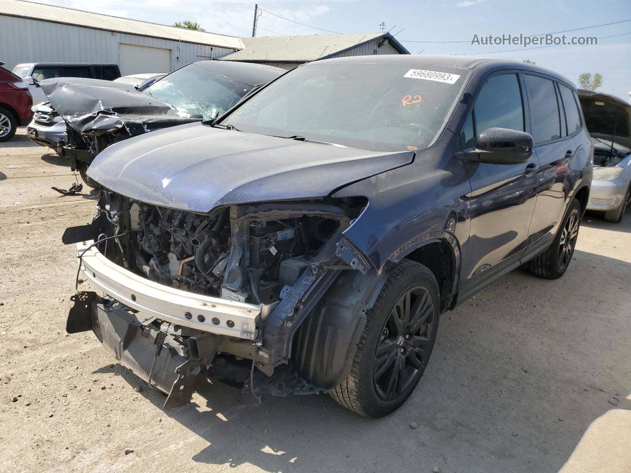 2019 Honda Passport Sport Blue vin: 5FNYF8H24KB000206