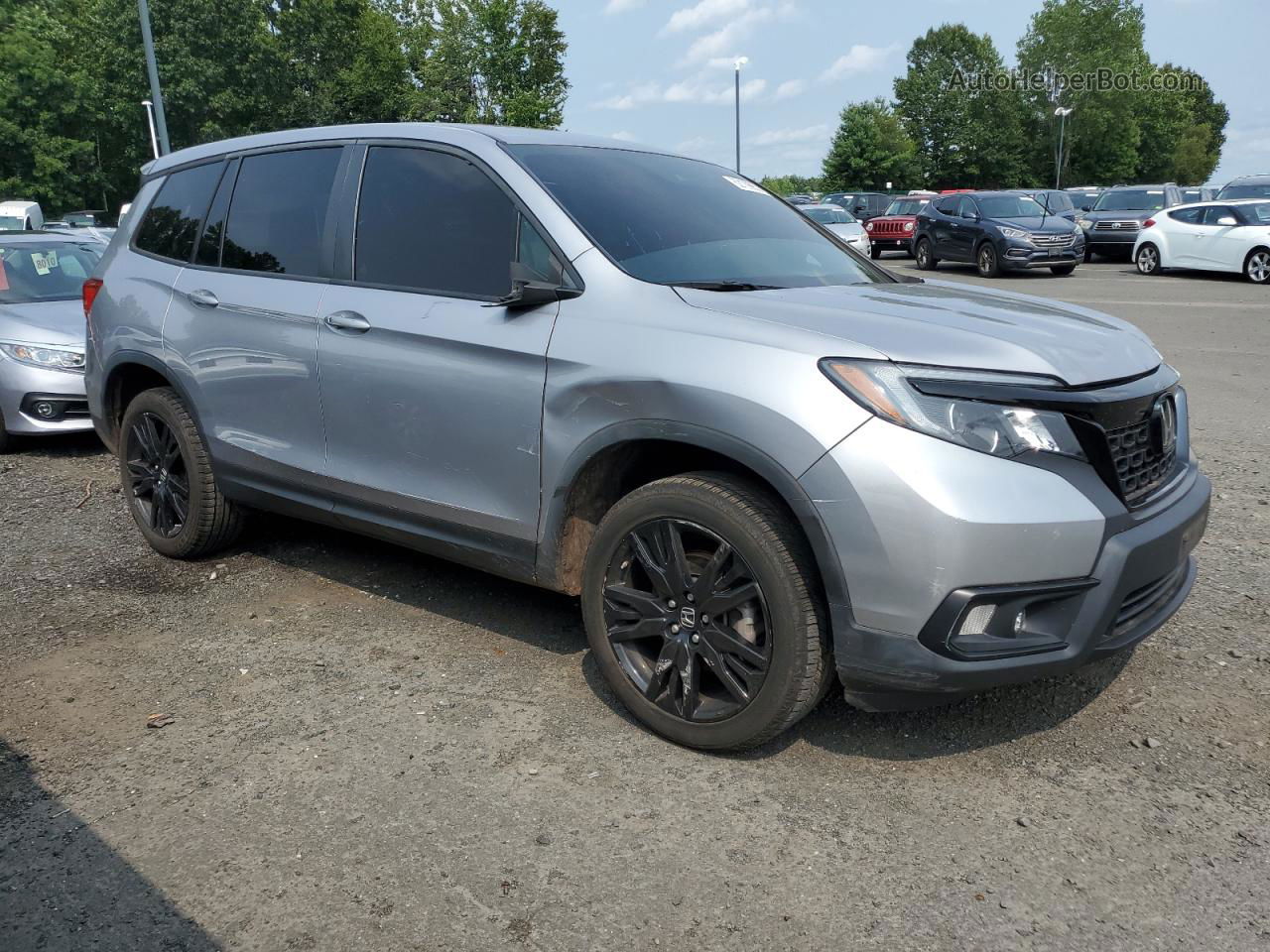 2019 Honda Passport Sport Silver vin: 5FNYF8H24KB004076