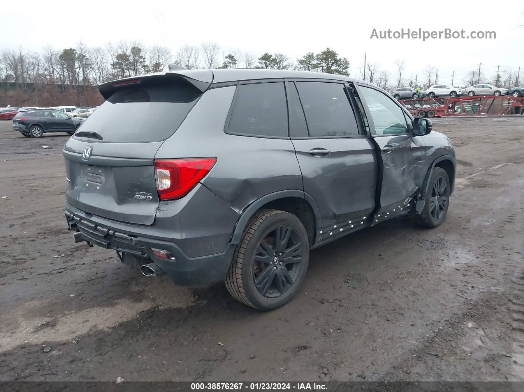 2019 Honda Passport Sport Gray vin: 5FNYF8H27KB027030