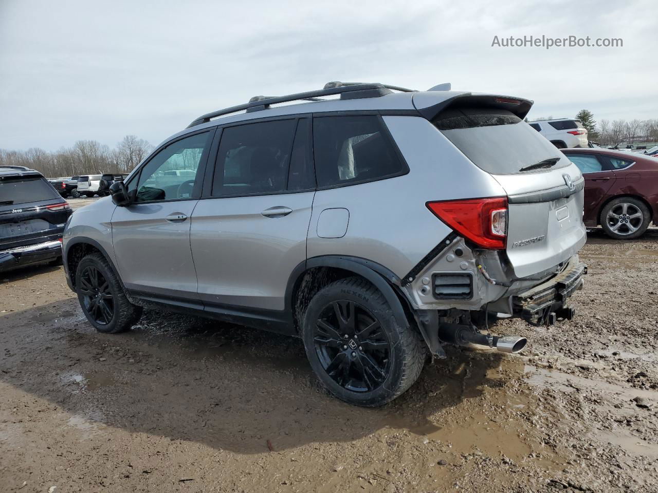 2019 Honda Passport Sport Серебряный vin: 5FNYF8H29KB015736