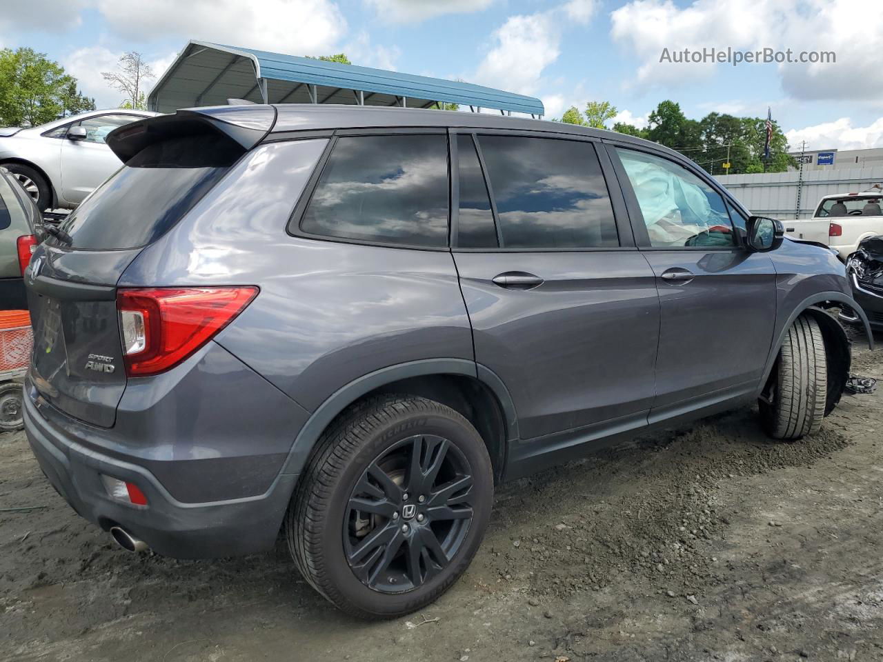 2019 Honda Passport Sport Gray vin: 5FNYF8H29KB027482