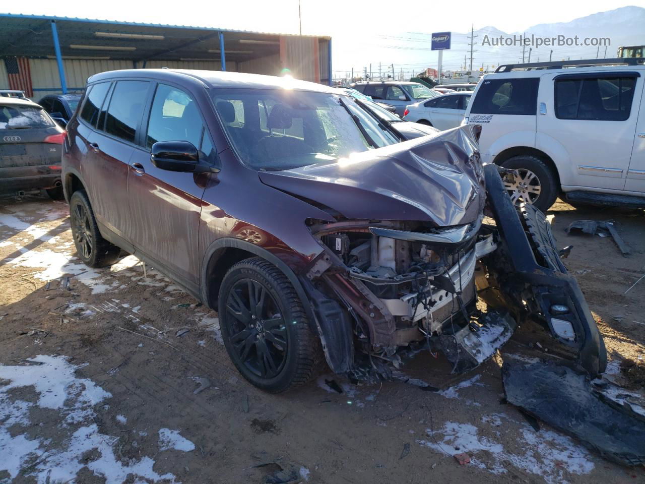 2019 Honda Passport Sport Maroon vin: 5FNYF8H2XKB019195