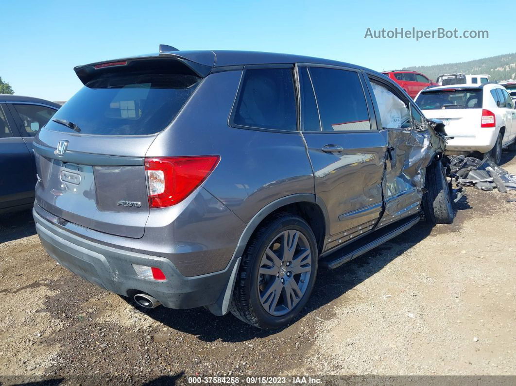 2019 Honda Passport Ex-l Gray vin: 5FNYF8H51KB007799