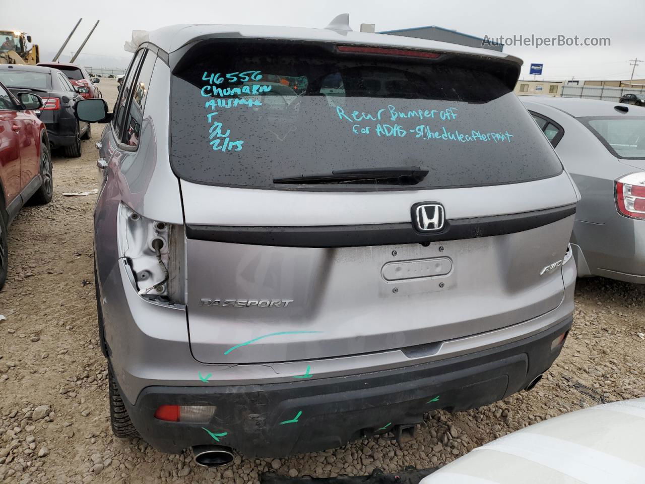 2019 Honda Passport Exl Серебряный vin: 5FNYF8H52KB015636