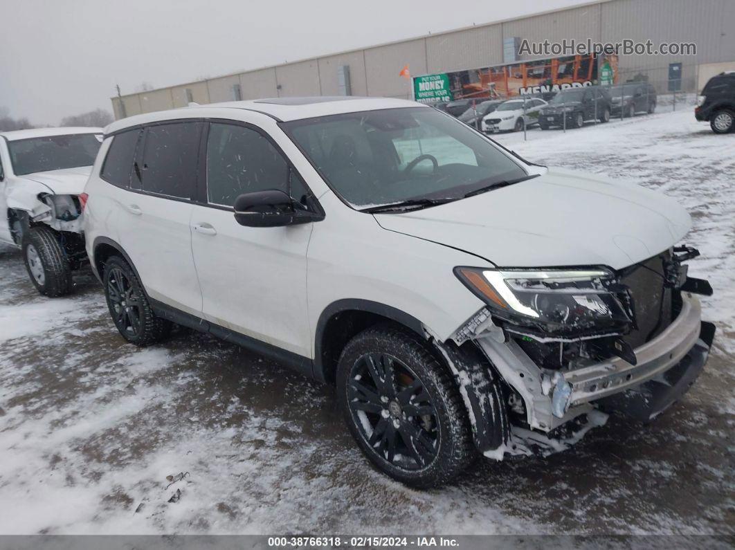 2019 Honda Passport Ex-l White vin: 5FNYF8H52KB023767