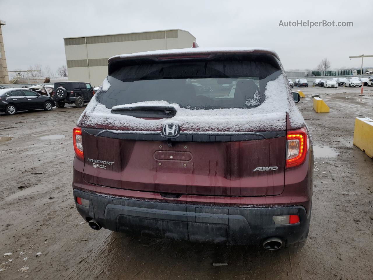 2019 Honda Passport Exl Burgundy vin: 5FNYF8H52KB023929