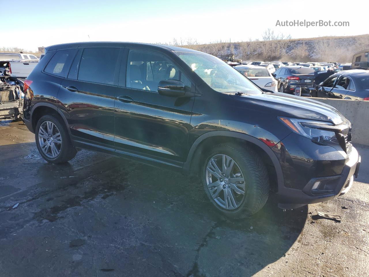 2019 Honda Passport Exl Black vin: 5FNYF8H54KB017386