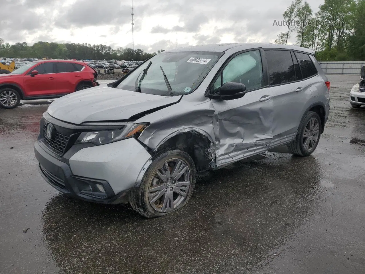 2019 Honda Passport Exl Silver vin: 5FNYF8H55KB025495