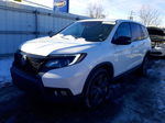 2019 Honda Passport Exl White vin: 5FNYF8H56KB024260