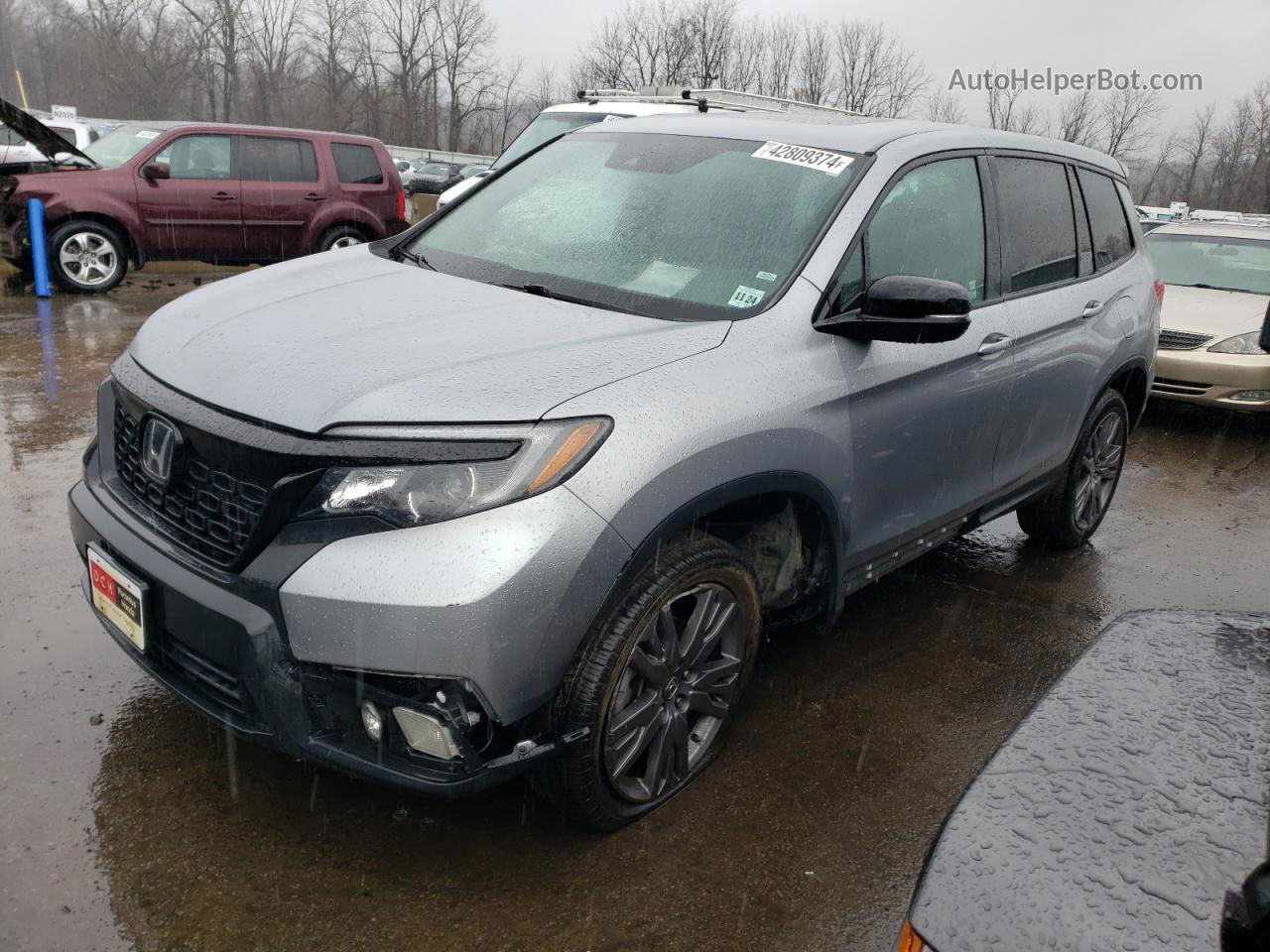 2019 Honda Passport Exl Серебряный vin: 5FNYF8H56KB026235