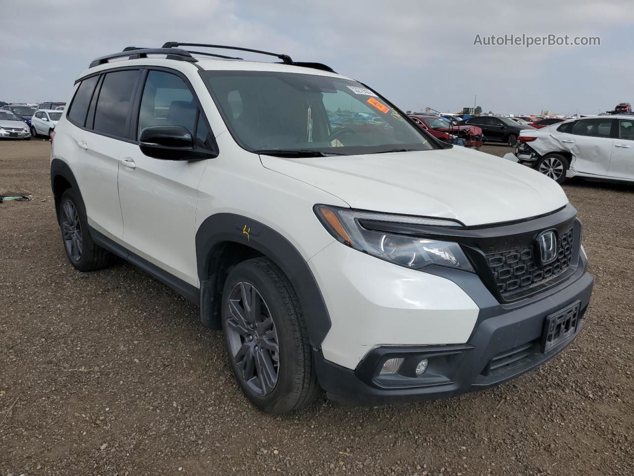 2019 Honda Passport Exl White vin: 5FNYF8H57KB008939