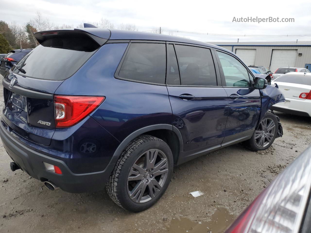 2019 Honda Passport Exl Синий vin: 5FNYF8H59KB021482