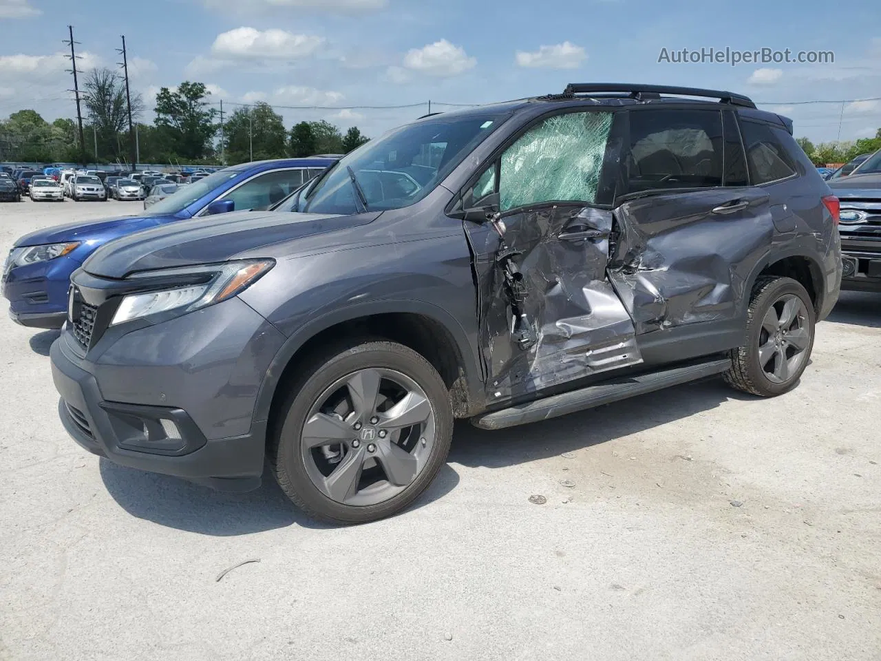 2019 Honda Passport Touring Gray vin: 5FNYF8H97KB001184