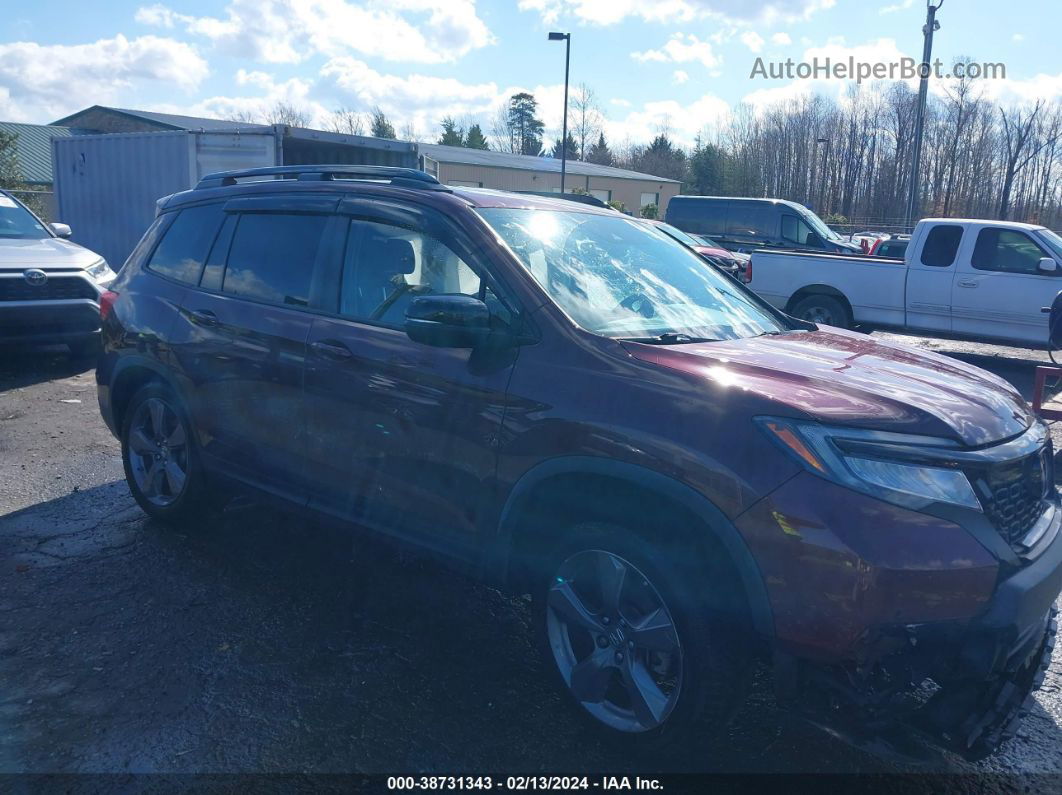 2019 Honda Passport Touring Burgundy vin: 5FNYF8H97KB013447