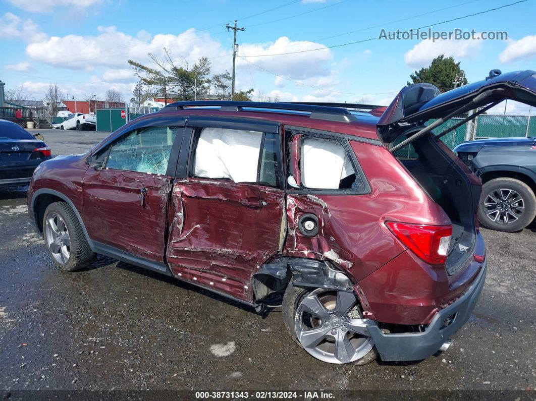 2019 Honda Passport Touring Burgundy vin: 5FNYF8H97KB013447