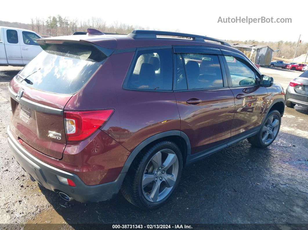 2019 Honda Passport Touring Burgundy vin: 5FNYF8H97KB013447