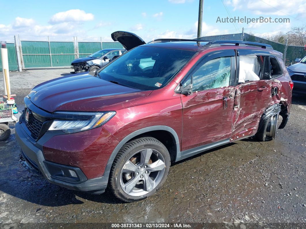 2019 Honda Passport Touring Burgundy vin: 5FNYF8H97KB013447