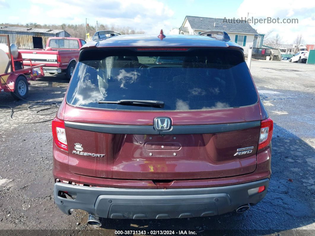 2019 Honda Passport Touring Burgundy vin: 5FNYF8H97KB013447