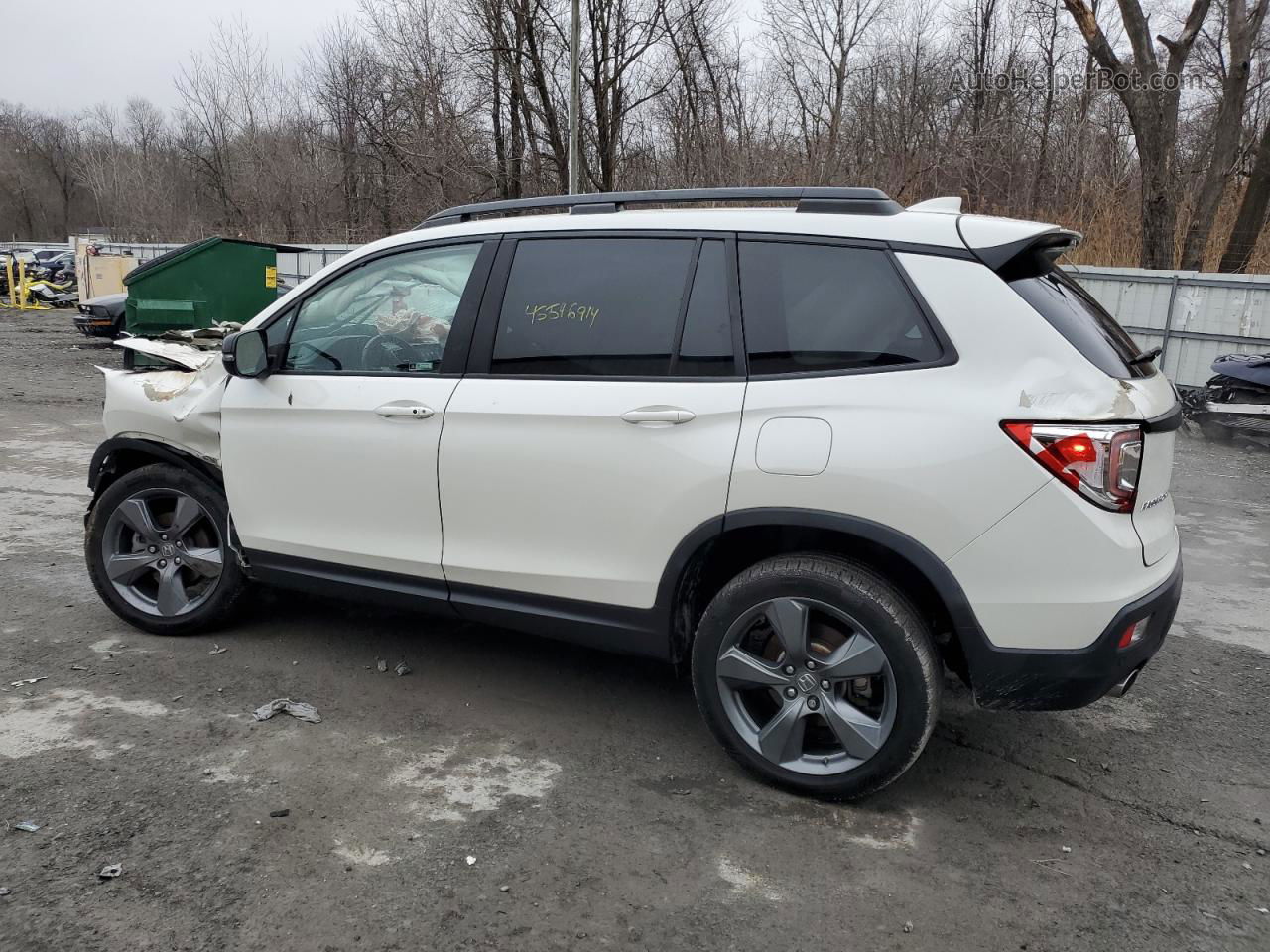 2019 Honda Passport Touring White vin: 5FNYF8H99KB005494