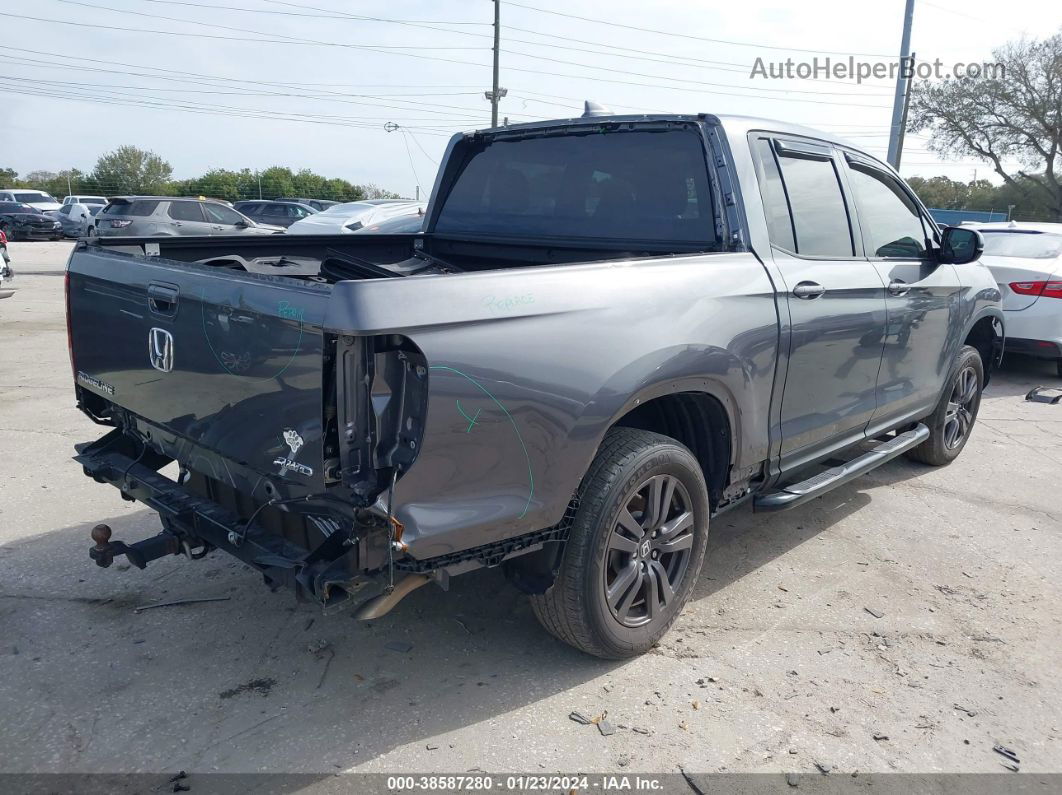 2020 Honda Ridgeline Sport Gray vin: 5FPYK3F10LB029638