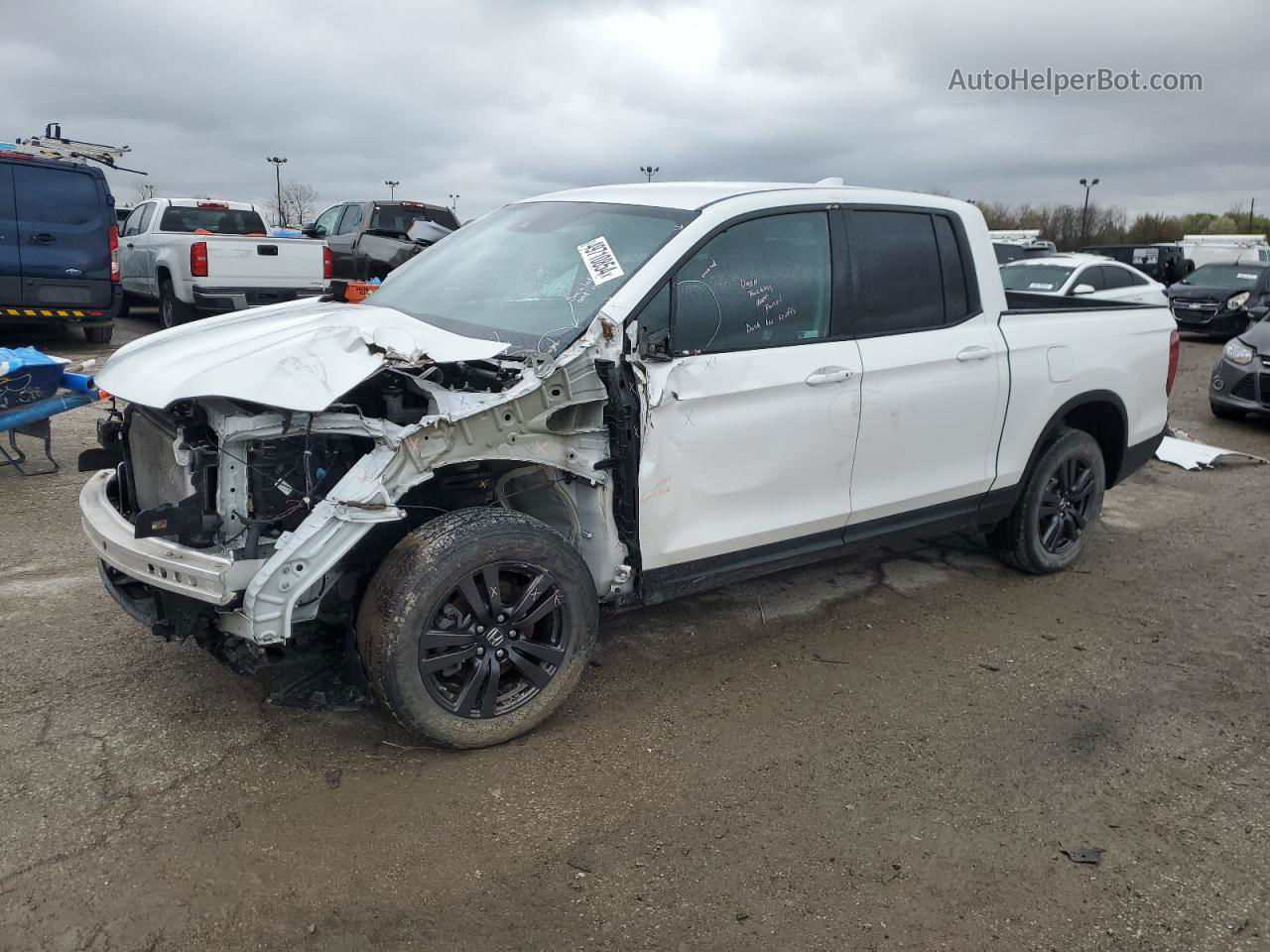 2020 Honda Ridgeline Sport White vin: 5FPYK3F19LB027337