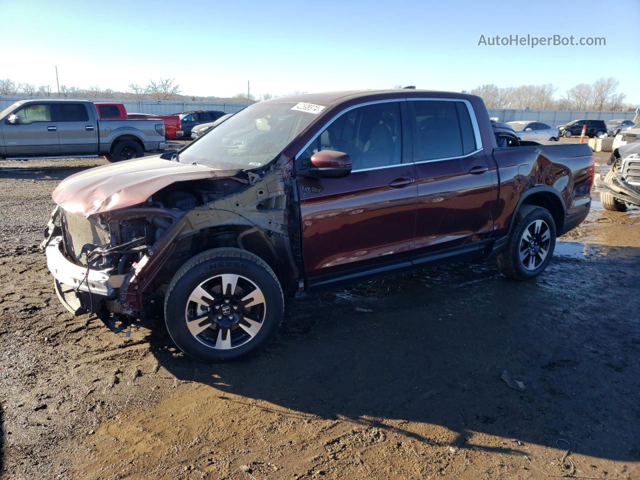 2020 Honda Ridgeline Rtl Бордовый vin: 5FPYK3F51LB025827