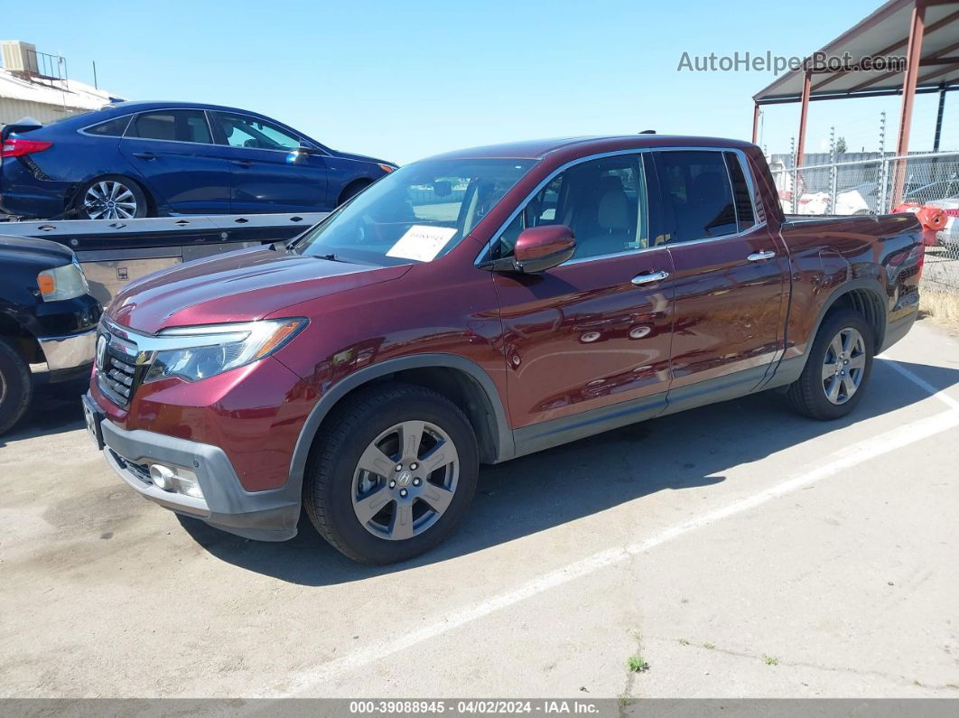 2020 Honda Ridgeline Rtl-e Burgundy vin: 5FPYK3F73LB007038