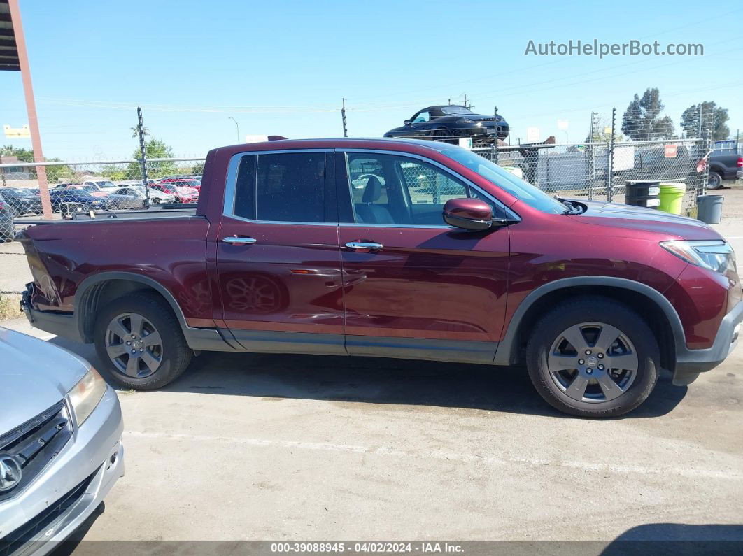 2020 Honda Ridgeline Rtl-e Burgundy vin: 5FPYK3F73LB007038