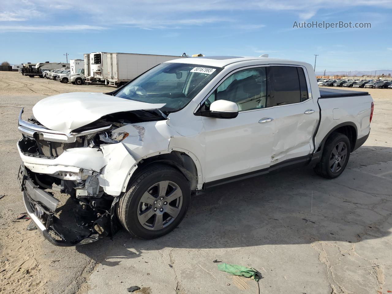 2020 Honda Ridgeline Rtl White vin: 5FPYK3F75LB004657