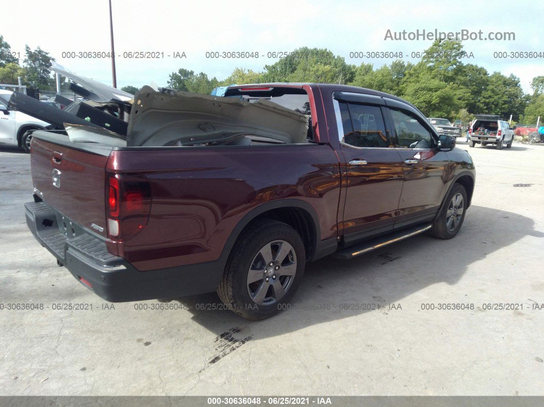 2020 Honda Ridgeline Rtl-e Бордовый vin: 5FPYK3F75LB005971